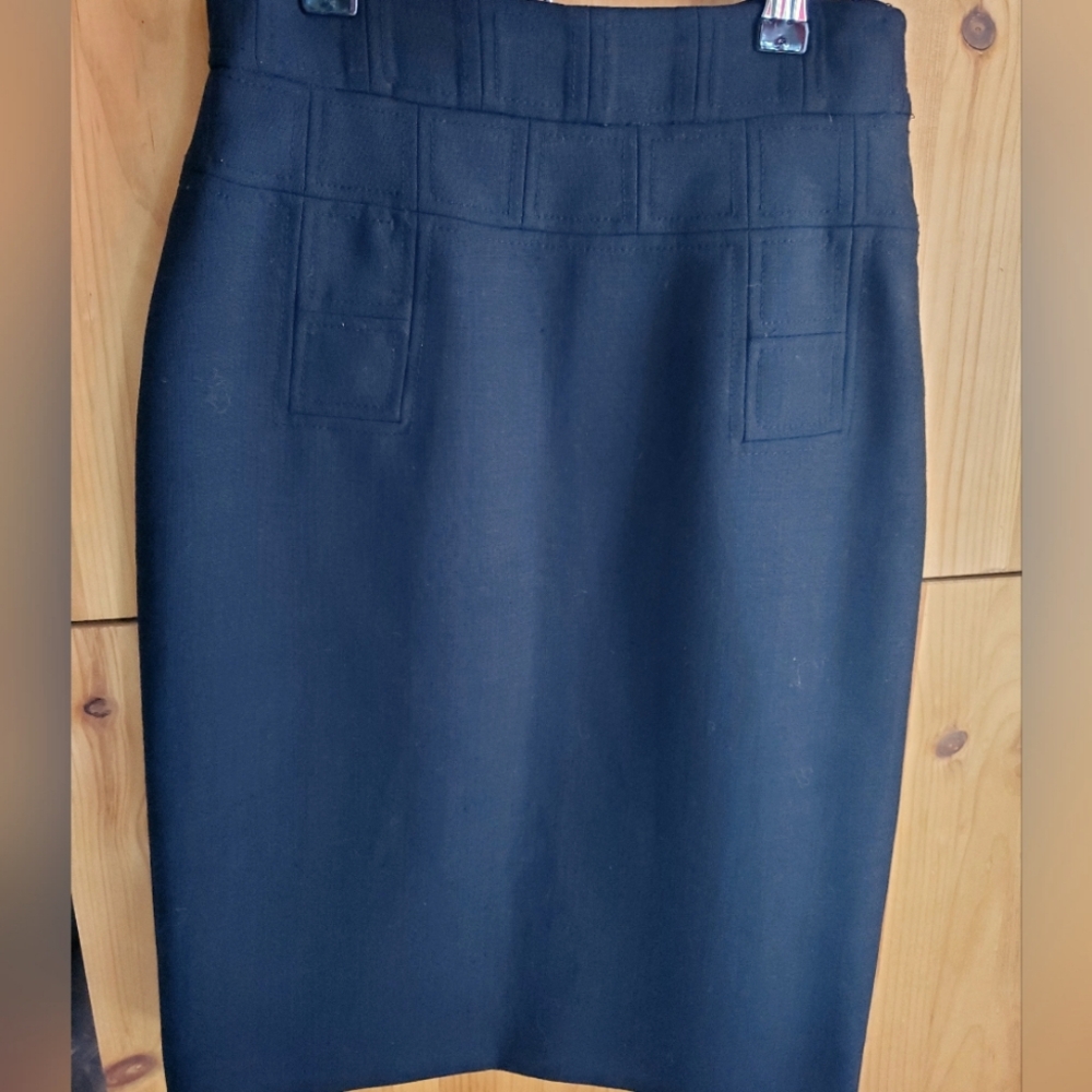 Tory Burch Black Wool Blend Pencil Skirt Size 2